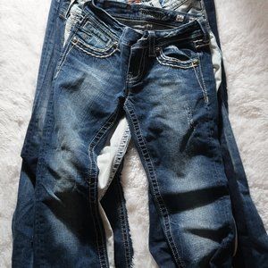 Lot of 5 Womens Jeans 25/26 Miss Me Embellished Rock Revival Lot